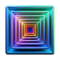impressive creative A series of concentric squares, radiating outwards with vibrant, neon colors, in a psychedelic, op art style exclusive png