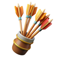 stunning modern A quiver full of arrows, fletched with bright feathers high resolution png