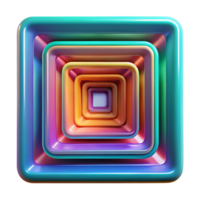 dramatic creative A series of concentric squares, radiating outwards with vibrant, neon colors, in a psychedelic, op art style authentic png
