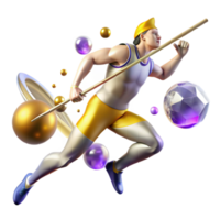 impressive rustic Javelin Thrower in Motion Blur Transparent Element exclusive png