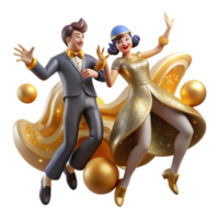 stunning creative Joyful Jive Dance Duo Isolated with Dynamic Angle detailed png