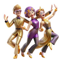 serene minimalist Joyful Jive Dance Quartet Isolated with Dynamic Angle authentic png