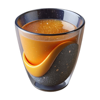 impressionante abstrato suco vidro Cortar fora com laranja suco e isolado fundo genuíno png