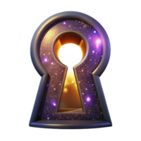 beautiful abstract Keyhole with Glowing Light Mystery and Intrigue Isolated high quality png