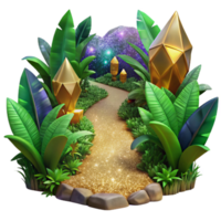 magnificent abstract Jungle Path with Lush Greenery Isolated professional png