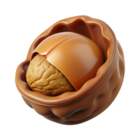 extraordinary traditional Open walnut shell with nut inside high quality png