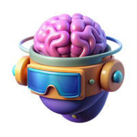 magnificent creative A brain-computer interface connecting a human mind to a virtual world, vibrant and colorful, cyberpunk style 4K png