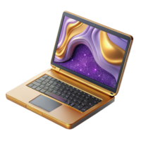 impressive minimalist Laptop Computer Open Screen Blank Display Isolated Element exclusive png