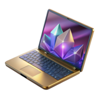 stunning abstract Laptop Computer Side Angle Isolated Transparent Background exclusive png