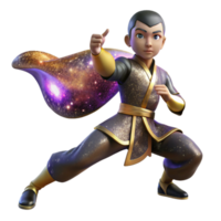 magnificent contemporary Kung Fu Fighter Striking Pose Isolated authentic png
