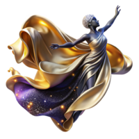 impressive minimalist Lyrical Dance Movement Isolated with Flowing Fabric png