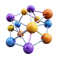 beautiful abstract A network of interconnected nodes pulsating with data, colorful and dynamic, abstract style 4K png