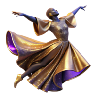 dramatic rustic Lyrical Dance Movement Isolated with Flowing Fabric exclusive png