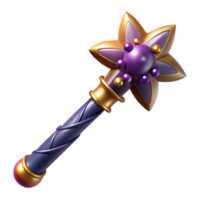 vibrant rustic Magic Wand Isolated with Sparkles high quality png