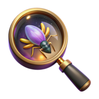 wonderful classic Magnifying Glass Examining Insect Isolated Transparent Background high resolution png