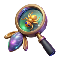 elegant abstract Magnifying Glass Examining Insect Isolated Transparent Background premium png