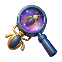 impressive creative Magnifying Glass Examining Insect Isolated Transparent Background premium png