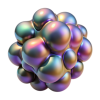 serene abstract A cluster of amorphous blobs, with iridescent, oil-slick textures, in a surreal, abstract expressionist style genuine png