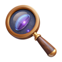 impressive classic Magnifying Glass with Wooden Handle Isolated Transparent Background professional png