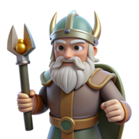 wonderful abstract Odin, Norse Allfather, holding Gungnir, original png