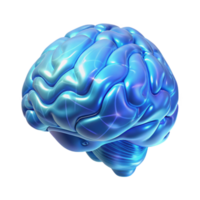 vibrant artistic A holographic projection of a human brain rotating in space, wireframe rendering, cool blue lighting professional png