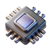 stunning modern A close-up of a microchip with intricate circuitry, metallic textures and reflections, photorealistic style genuine png