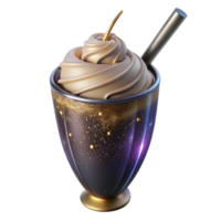 serene contemporary Milkshake with Whipped Cream and Straw and Transparent Background detailed png