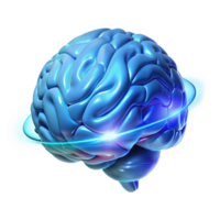 extraordinary creative A holographic projection of a human brain rotating in space, wireframe rendering, cool blue lighting 4K png