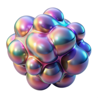 stunning traditional A cluster of amorphous blobs, with iridescent, oil-slick textures, in a surreal, abstract expressionist style original png