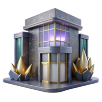 dramatic minimalist Modern Gray Building Exterior Angle Transparent Background authentic png