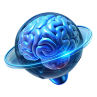 wonderful vintage A holographic projection of a human brain rotating in space, wireframe rendering, cool blue lighting authentic png