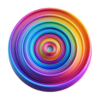 impressive modern A series of concentric circles, radiating outwards with vibrant, neon colors, in a psychedelic, op art style premium png