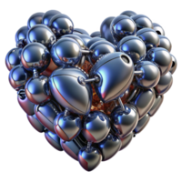 extraordinary contemporary A swarm of nanobots assembling a human heart, metallic textures and subtle reflections, biopunk style professional png