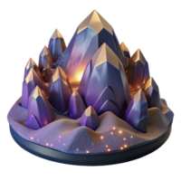 extraordinary artistic Mountain Landscape at Dusk Isolated Transparent Background authentic png