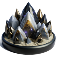 vibrant artistic Mountain Landscape in Black and White Isolated Transparent Background high resolution png