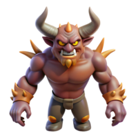 extraordinary minimalist A powerful demon, horns and claws, menacing expression authentic png