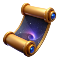 extraordinary artistic Old Parchment Scroll Unrolled View Isolated high resolution png
