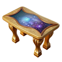 serene classic Old Wooden Table Side View Isolated Element high quality png
