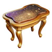 elegant contemporary Old Wooden Table Side View Isolated Element high resolution png