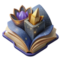 serene abstract Open Book Flat Lay Cutout with Shadow Detail professional png