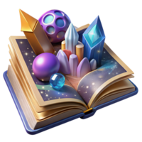 wonderful minimalist Open Book with Adventure Story Illustration Transparent Background png