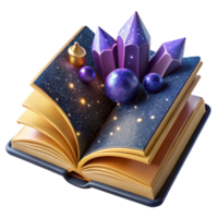 vibrant abstract Open Book with Blank Pages and Quill Pen Transparent Background genuine png