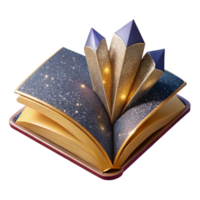 wonderful artistic Open Book with Blank Pages and Quill Pen Transparent Background detailed png