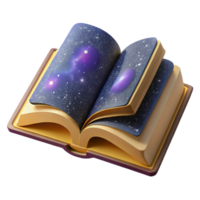 dramatic classic Open Book with Blank Pages and Quill Pen Transparent Background png