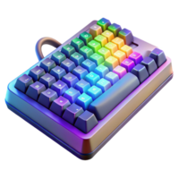 vibrant contemporary Mechanical keyboard with RGB lighting, original png