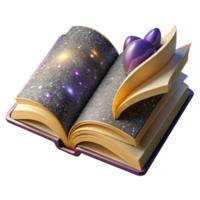 beautiful contemporary Open Book with Blank Pages and Quill Pen Transparent Background high resolution png