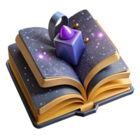 wonderful vintage Open Book with Bookmark Isolated on Transparent Background authentic png