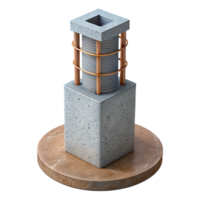 dramatic abstract Concrete pillar with rebar exposed authentic png