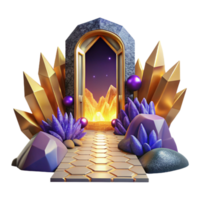 magnificent classic Open Doorway at End of Path Isolated with Bright Light professional png