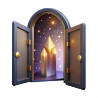 beautiful abstract Open Door with Light Shining Through Isolated detailed png